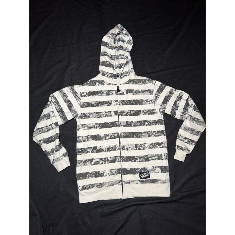 VANS Y2K AOP Striped Hoodie Full Zip Skater Grunge Jesse Pinkman Teen Medium